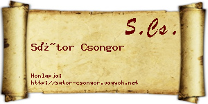 Sátor Csongor névjegykártya